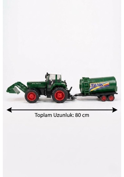 Dev Boy Sürtmeli Ve Sökülebilir Tankerli Oyuncak Traktör 80 Cm Eğitici Çocuk Oyuncağı