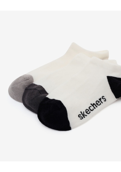 Skechers 3'lü Paket Colortips Bilekli Çorap Büyük Erkek Çocuk Beyaz Sk2520136-3474