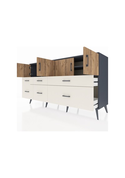 Kronos Konsol 4 Raflı 6 Çekmeceli 4 Kapaklı 176x59x99 Antrasit-ça Antrasit-çam/aytaşı Kronos Konsol 4 Raflı 6 Çekmeceli 4 Kapaklı 176x59x99 Antrasit-ça Antrasit-çam/aytaşı