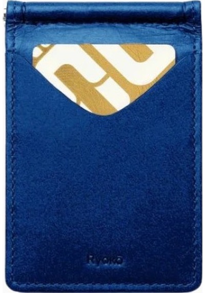 Ryoko Jones Clip Wallet 2.0 Japon Deri Premium Unisex Kartlık Mavi 1