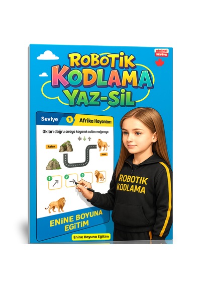 Robotik Kodlama Yaz-sil Kitabı 4-10 Yaş Birinci Seviye