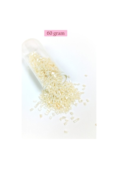 Kesme Cam Boncuk 2mm - 60 Gram - Krem - Bnc384