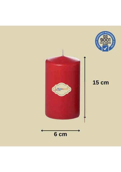 3 Lü Kırmızı Set Mum Çap :6 Cm Kirmızı