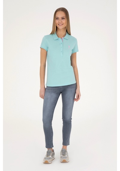 U.S. Polo Assn. Kadın Somon Basic Polo Yaka Tişört 50289361-VR047