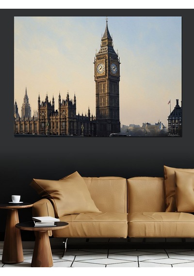Londra'nın Simgesi Tarihi Big Ben Dekoratif Kanvas - Mdf Ahşap Tablo