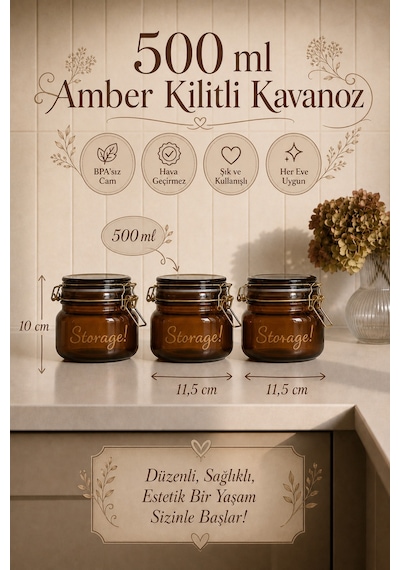 3'lü 500 Ml Kilitli Amber Cam Kavanoz Seti Contalı Kapaklı Kalın Cam Saklama Kavanozu Paslanmaz Çelik Mandallı Hava Geçirmez Kahve, Çay, Baharat Ve Erzak Saklama Kabı Kahverengi Kahverengi 3'lü 500 Ml Kilitli Amber Cam Kavanoz Seti Contalı Kapaklı Kalın Cam Saklama Kavanozu Paslanmaz Çelik Mandallı Hava Geçirmez Kahve, Çay, Baharat Ve Erzak Saklama Kabı Kahverengi Kahverengi
