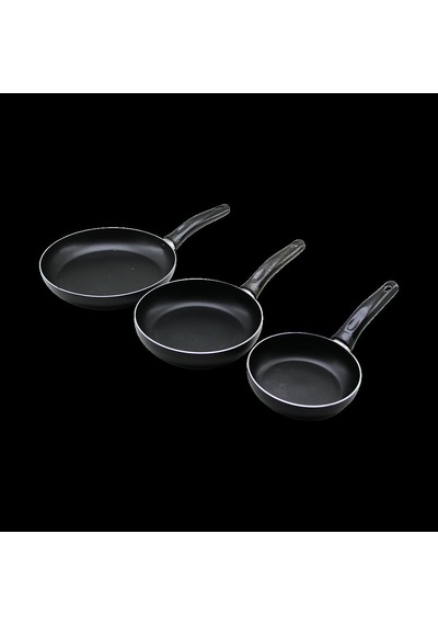 Teflon 3 Parça Tava Seti 16-20-24 Cm Siyah