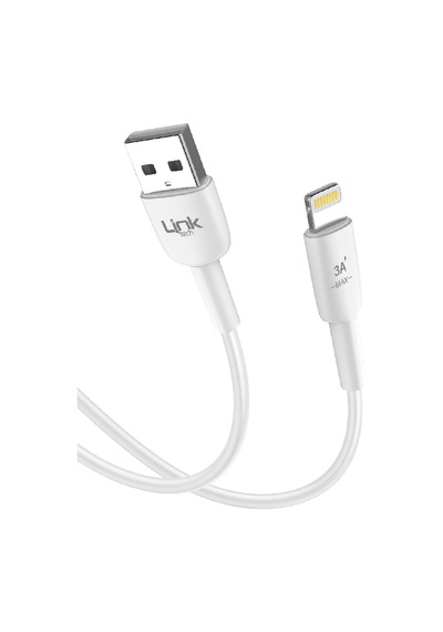 Linktech K601 Safe USB - Lightning 3A Data ve Şarj Kablosu Beyaz 1M