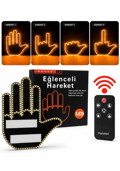 Uzaktan Kumandalı El Orta Parmak Led Araba İçin Led Işık