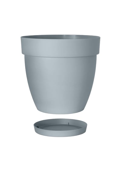 Mono Saksı Tabaklı Drenaj Delikli Izgaralı Plastik Çiçek Saksısı Gri, 50 Litre