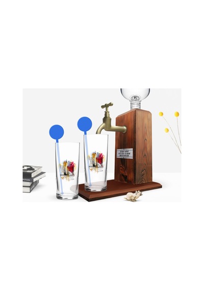 Kişiye Özel Renkli Baskılı Newyork Tasarımlı İkili Vodka Bardağı