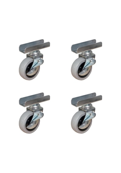 Furç Uzun-sunta Bilyalı Teker Frenli - 20x50 - Gri - 18mm Hks185 - 4 Adet