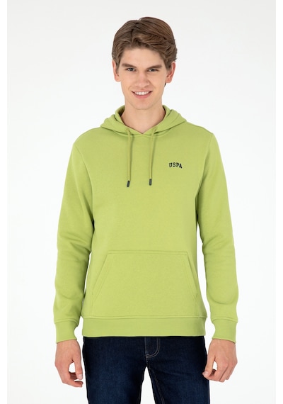 U.S. Polo Assn. Erkek Kapüşonlu Fıstık Yeşili Basic Şardonlu Sweatshirt 50295176-VR087
