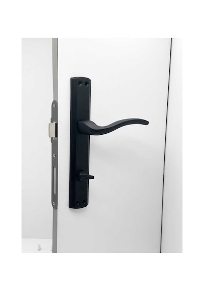 Trim Mat Siyah Lüx Aynalı Wc Banyo Kapı Kolu Sol Basar 1 Takım