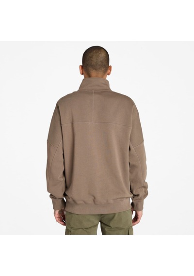 Timberland Çeyrek Fermuarlı Erkek Sweatshirt Kahverengi