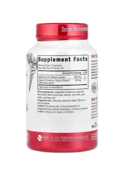 Nutri Berberine + Ceylon Cinnamon Weight Loss 120 Vegan Capsules