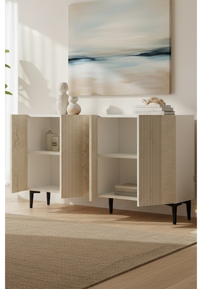 Ka1203bt Corsa Konsol Ve Tv Sehpası Beyaz - Traverten 120cm