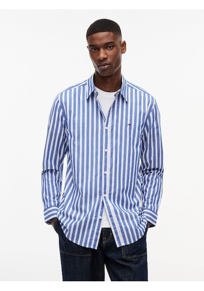 Tommy Hilfiger Tjm Reg Poplın Pattern Shırt Erkek Mavi Gömlek - Dm0dm23414
