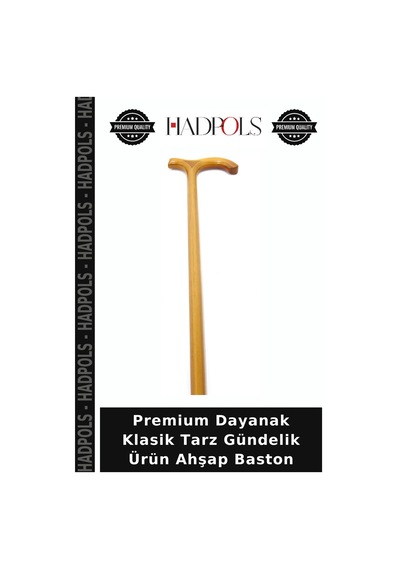 Hadpols Premium Dayanak Klasik Tarz Gündelik Ürün Ahşap Baston Kahverengi