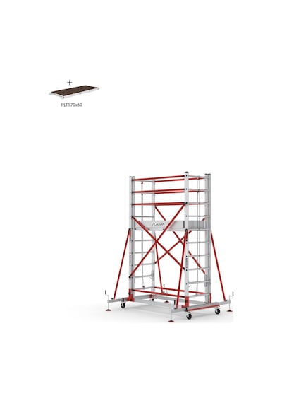 Çağsan 2x10 Basamaklı 5,8 M Çalışma Yüksekliği Telesafe Xln Premium - İki Parçalı Alüminyum İskele S005 Xln Pr