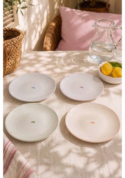 Livia Ege 4'lü Pasta & Sunum Tabağı 20 Cm Çok Renkli