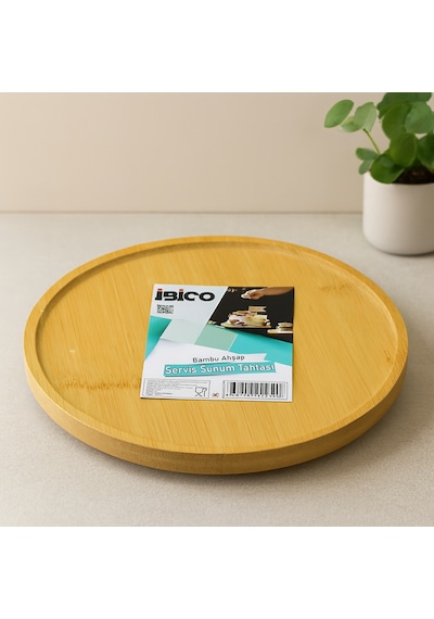 Bambu Yuvarlak Sunum Tepsisi 24.5 Cm Ayaklı