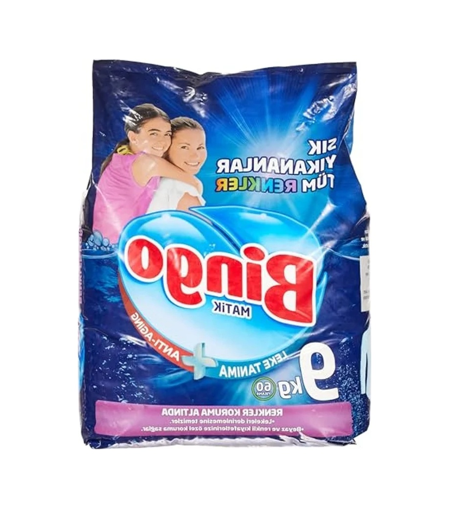 Sık Yıkananlar İçin Toz Çamaşır Deterjanı, 60 Yıkama Kapasitesine Sahip 9 Kg Paket