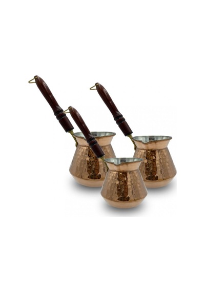 Tombik Cezve Kalın Bakır 3'lü Set