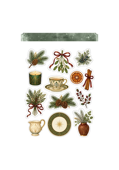 4 Sayfa Yılbaşı Temalı Sticker Set - Christmas Sticker Yeni Yıl -ajanda Scrapbook Journal - 939222331 Diğer
