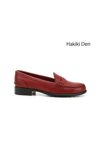 Gönderi(R) Gönderi R Kırmızı Antik Hakiki Deri Loafer Ayakkabı Kırmızı