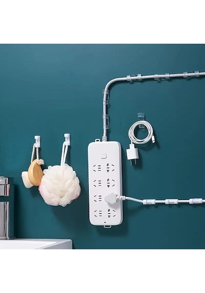 20 Adet Kablo Düzenleyici Klipsler Kablo Sabitleyici Duvar Fayans Cam Kablo Tutucu Yapışkanlı Klips