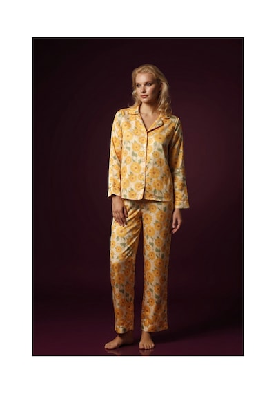Laperissa Kadın Ayçiçek Desenli Pijama Takımı, Yazlık Ve Rahat 2 Li Set Çok renkli
