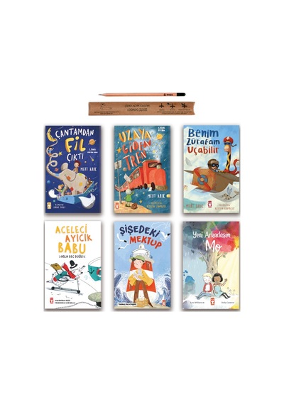 Timaş Çocuk Çantamdan Fil Çıktı - Uzaya Giden Tren - Şişedeki Mektup - Yeni Arkadaşım Mo Set 6 Kitap