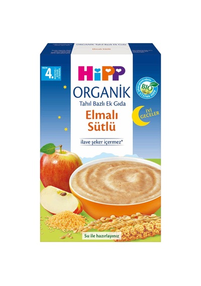 Hipp Organik İyi Geceler Elmalı Sütlü Tahıllı Ek Gıda 250 G - 4 Adet Tarı