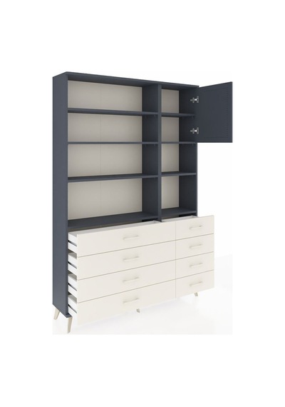 Arges Dolap 8 Raflı 8 Çekmeceli Tek Kapaklı 132x30x195 Antrasit-antrasit/aytaşı Antrasıt/aytası Arges Dolap 8 Raflı 8 Çekmeceli Tek Kapaklı 132x30x195 Antrasit-antrasit/aytaşı Antrasıt/aytası