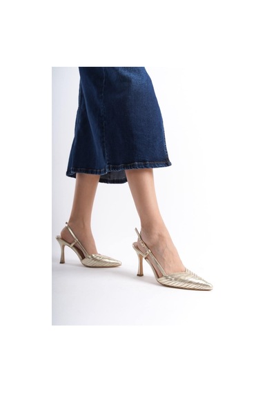 Mubiano Hakiki Deri Collection Kadın Topuklu Stiletto & Ayakkabı Dore -mcbrg5738-dr Dore