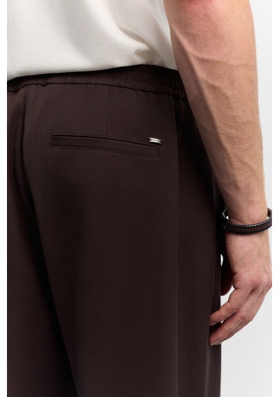 Avva Erkek Kahverengi Beli Lastikli Bağcıklı Kolay Ütülenen Relaxed Fit Jogger Pantolon A62y3041 Kahve