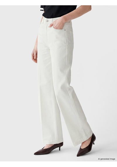 Lcw Comfort Ekru Wideleg Kadın Jean Pantolon