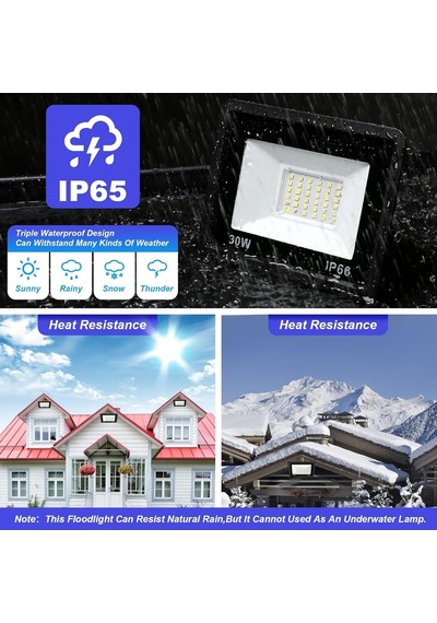 30w Led Spot, Dış Mekan 3000lm Led Duvar Spot Lambası, Dış Mekan Spot Işığı, Soğuk Beyaz 6000 K Su Geçirmez Ip66 Led Işıklı Spot, Atölye Garaj Bahçe İçin Diğer