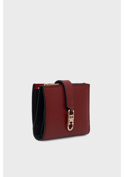 Tommy Hilfiger Logolu Çıtçıtlı Ve Fermuarlı Cüzdan Kadın Cüzdan Aw0aw18934 Xlı Kırmızı Kirmizi
