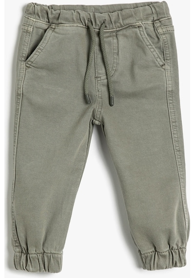 Koton Jogger Pantolon Cepli Beli Bağlamalı Pamuklu Gri 4wmb40008td 4WMB40008TDED3 Gri