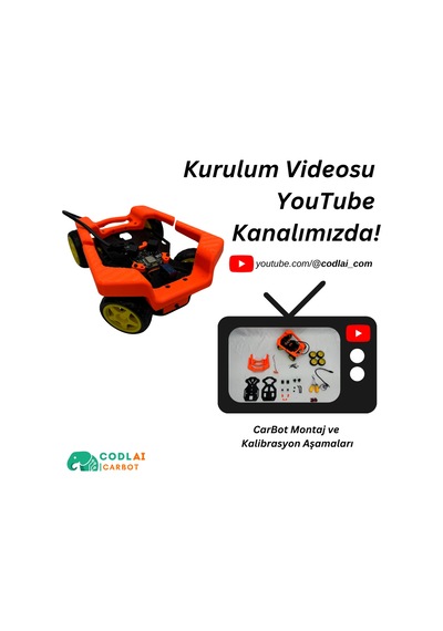 Codlaı Carbot Eco 3d Baskılı Programlanabilir Robotik Araba Seti - Otonom Araç Stem Kiti