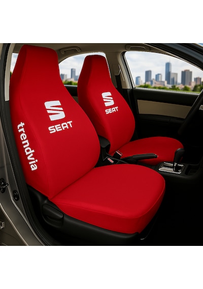 Seat Uyumlu Ön Arka Koltuk Kılıfı Penye Servis Tipi Oto Koltuk Koruma Seti Kırmızı