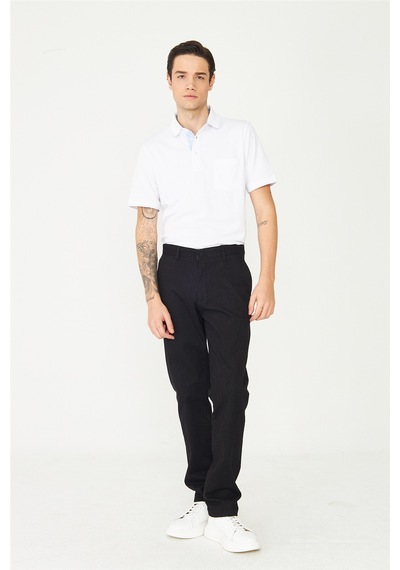 Siyah Premium Dokulu Klasik Pantolon Siyah