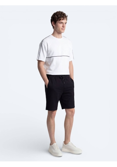 Kip Ekru Düz T-shirt