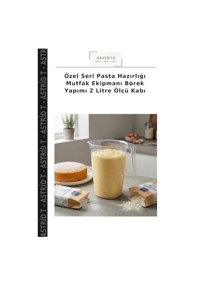 Özel Seri Pasta Hazırlığı Mutfak Ekipmanı Börek Yapımı 2 Litre Ölçü Kabı Çok Renkli
