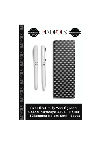 Özel Üretim İş Yeri Öğrenci Gereci Kırtasiye 1204 - Roller - Tükenmez Kalem Seti - Beyaz
