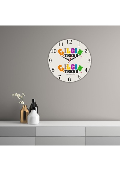 Kişiye Özel Logolu Metal Duvar Saati - 29 Cm Kurumsal Ofis Hediyesi Beyaz