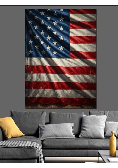 Ahşap Tablo Şanlı Amerikan Bayrağı Tablosu