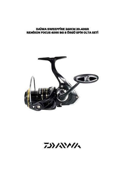 Daiwa Sweepfire 240cm 20-40gr Remixon Focus Bg 4000 8 Örgü Spin Olta Seti Standart